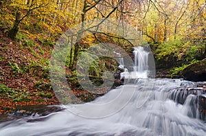 Irurrekaeta waterfall, Autumn in the Irurrekaeta waterfall, Arce valley, Navarre photo