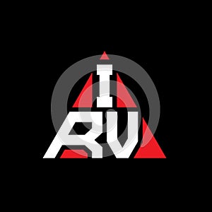 IRV triangle letter logo design with triangle shape. IRV triangle logo design monogram. IRV triangle vector logo template with red