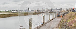 Irvine Harbour in Ayrshire Scotland looking in towards the Town Centre