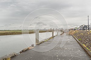 Irvine Harbour in Ayrshire Scotland looking in towards the Town Centre