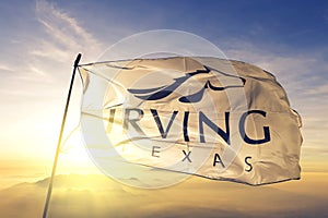 Irving of Texas of United States flag waving on the top