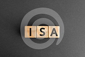 ISA - acronym from wooden blocks with letters