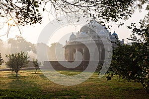 Isa Khan`s Tomb in the Humayun`s garden, New Delhi, India