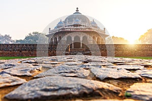 Isa Khan's tomb in the morning sun, Humayun's Tomb complex, New Delhi, India