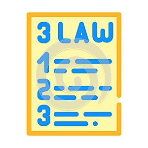 Isaac asimov 3 laws of robotics color icon vector illustration
