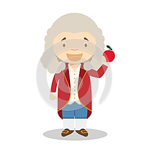 Isaac Newton cartoon character. Vector Illustration. photo