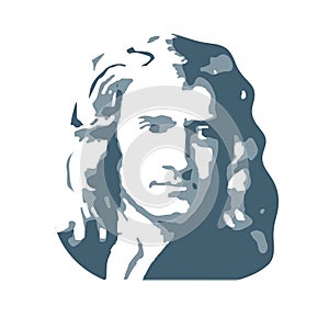 Isaac Newton, an English physicist and mathematician. Vector. photo