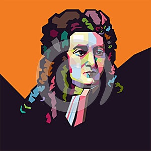 Isaac newton pop art illustration