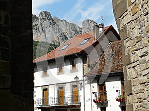 Isaba houses, village of the Navarra Pyrenees. photo