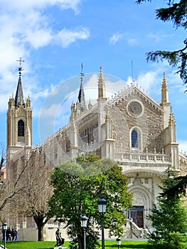 Isabelino style in the architecture of the Royal Church in Madrid, Spain photo