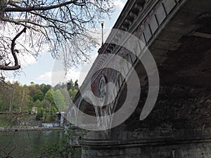 Isabella bridge over River Po in Turin