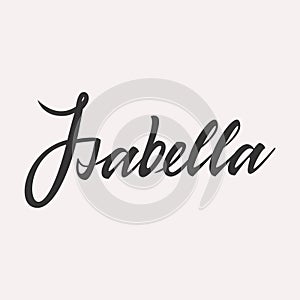 Isabella English name greeting lettering card photo