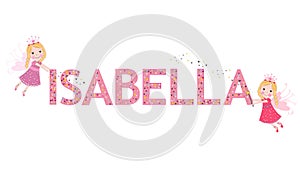 Isabella female name with cute fairy