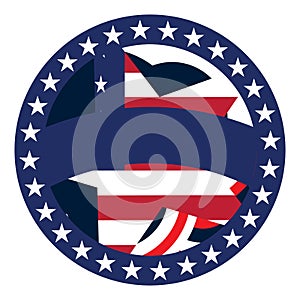 Isaolated empty american campaign button