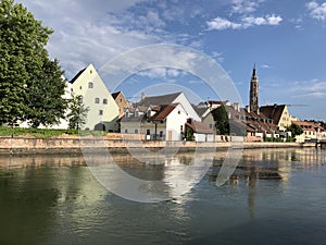 The Isar river around Landshut