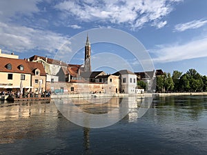 The Isar river around Landshut