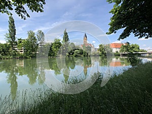 Isar river in Landshut