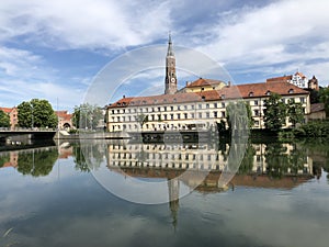 Isar river in Landshut