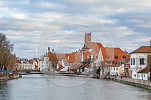 Isar river in Landshut, Germany