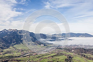 Isarwinkel with autumn fog