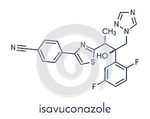 Isavuconazonium sulfate triazole antifungal drug. Prodrug of isavuconazole. Skeletal formula. photo