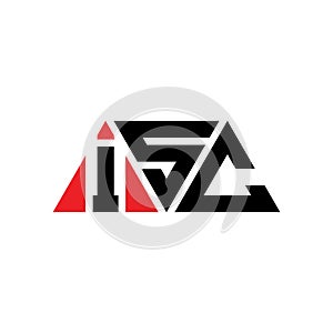 ISC triangle letter logo design with triangle shape. ISC triangle logo design monogram. ISC triangle vector logo template with red