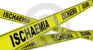 Ischaemia. Yellow warning tapes photo