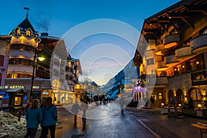 Ischgl Town at sunset