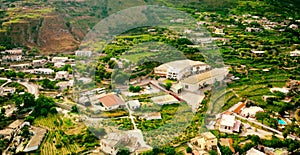 Ischia skyline as seen from a flying drone