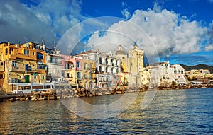 Ischia town waterfront, Naples, Italy