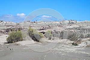 Ischigualasto gray desert landscape