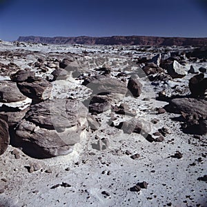 Ischigualasto rock formations in Valle de la Luna, moon valley san juan providence Argentina