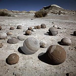 Ischigualasto rock formations in Valle de la Luna, moon valley san juan providence Argentina