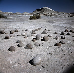 Ischigualasto rock formations in Valle de la Luna, moon valley san juan providence Argentina