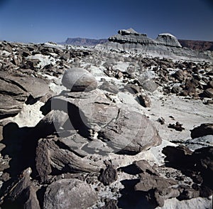Ischigualasto rock formations in Valle de la Luna, moon valley san juan providence Argentina