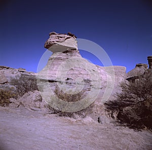 Ischigualasto rock formations in Valle de la Luna, moon valley san juan providence Argentina