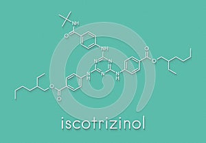 Iscotrizinol sunscreen molecule UV filter. Skeletal formula.