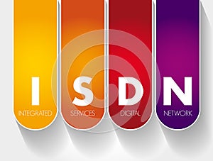 ISDN - Integrated Services Digital Network acronym, technology concept background