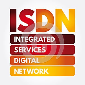 ISDN - Integrated Services Digital Network acronym, technology concept background photo