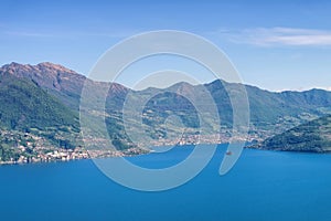 Iseo lake in Alps in northern Italy