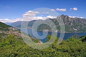 Iseo lake in Alps in northern Italy