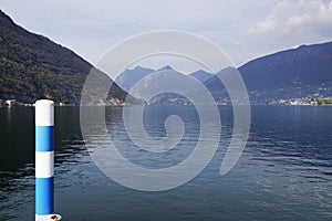 Iseo Lake in autumn, seen from Sulzano.