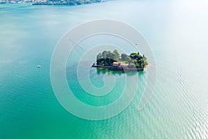 Iseo Lake IT, Monte Isola, view of the island of San Paolo