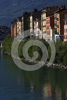 Isere river quay in Grenoble