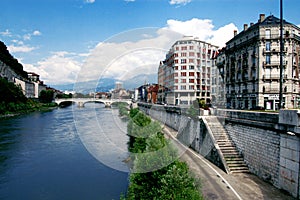 Isere River View in Grenoble France