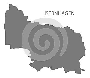 Isernhagen German city map grey illustration silhouette shape