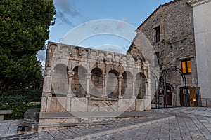 Isernia, Molise. The "Fraternal Fountain" is an elegant public fountain, as well as a symbol, of the city of Isernia.