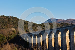 Isernia, Molise, Italy.  Santo Spirito railway bridge