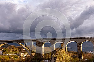 Isernia, Molise, Italy.  Santo Spirito railway bridge