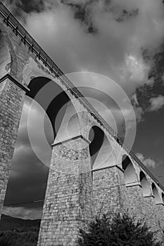 Isernia, Molise, Italy.  Santo Spirito railway bridge